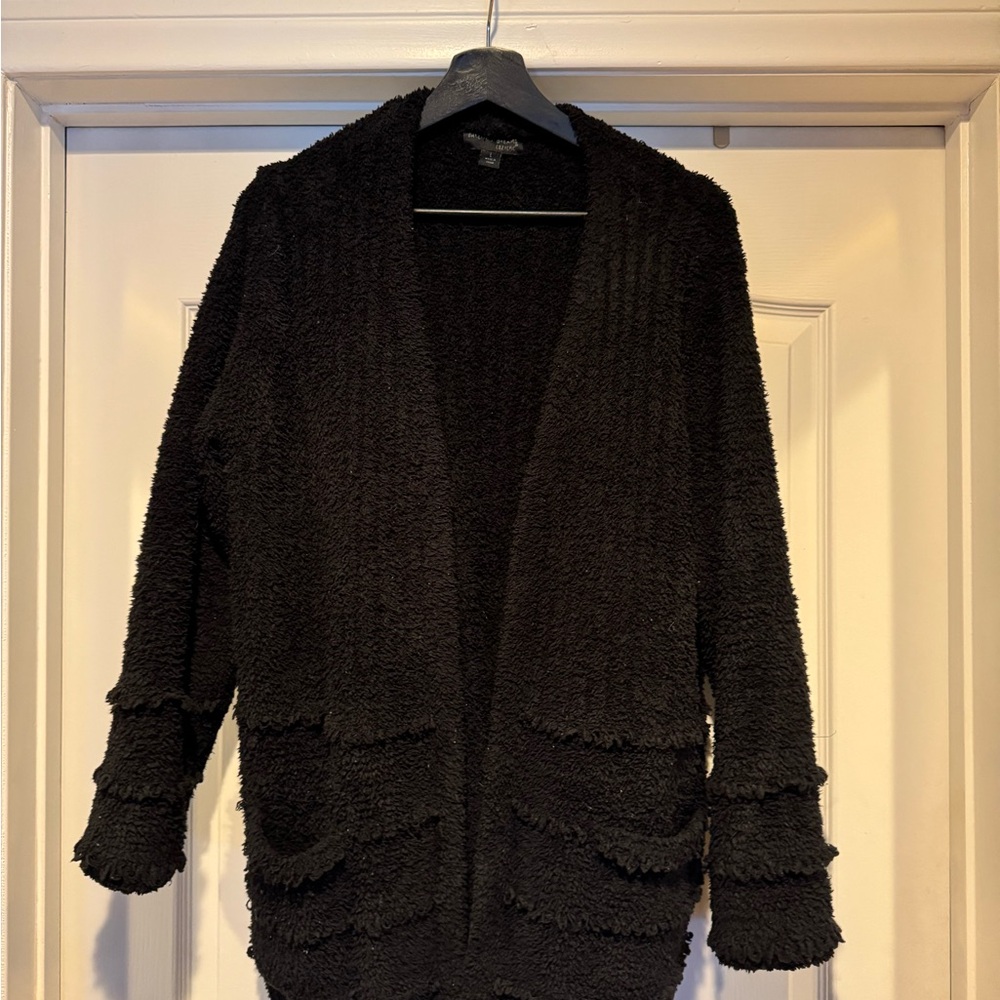 Cozy Black Women's Sweater - Barefoot Dreams Cozychic L